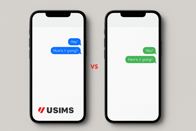 blue vs green texts